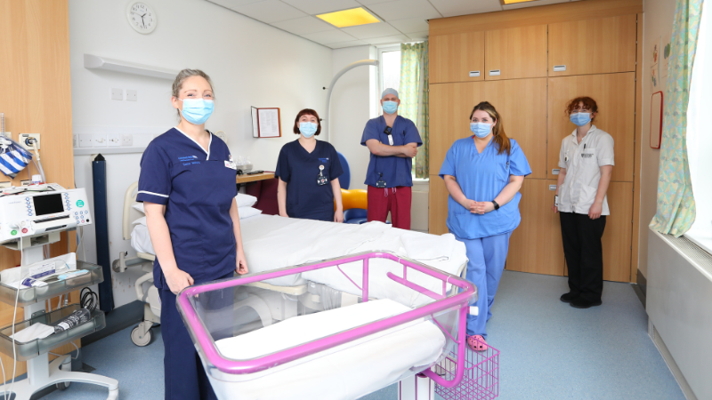 Maternity staff in a delivery room at the Queen Elizabeth Hospital