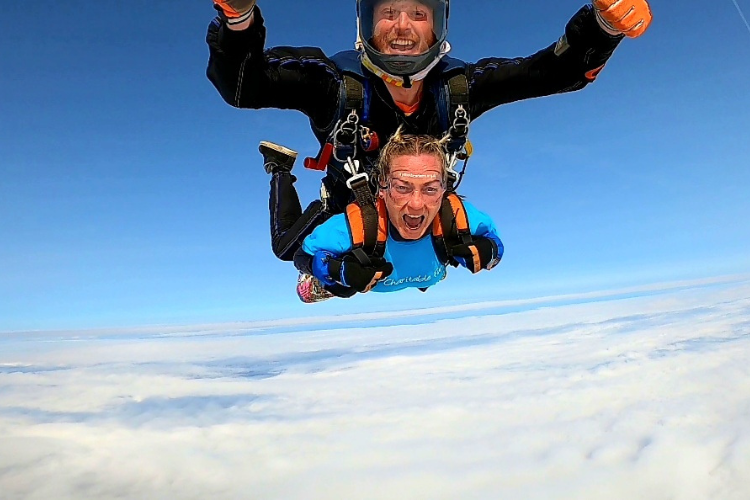 Skydiving for QE Charitable Funds, the charity for Gateshead Health