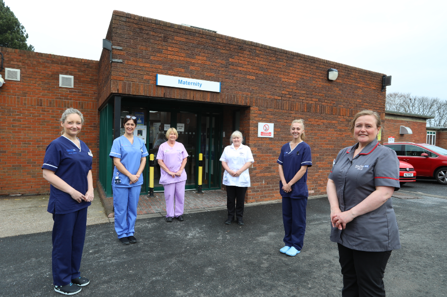 Maternity staff outside maternity unit