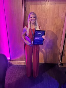 Caroline Tweedie winning the Innovation Champion Award