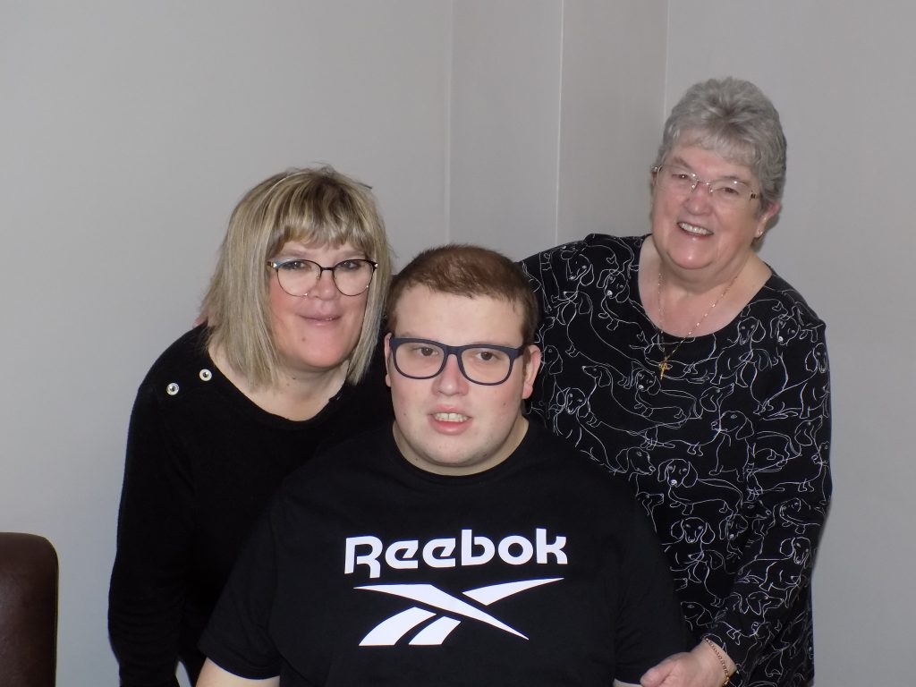 A picture of Julie with her mam and her son Mark.