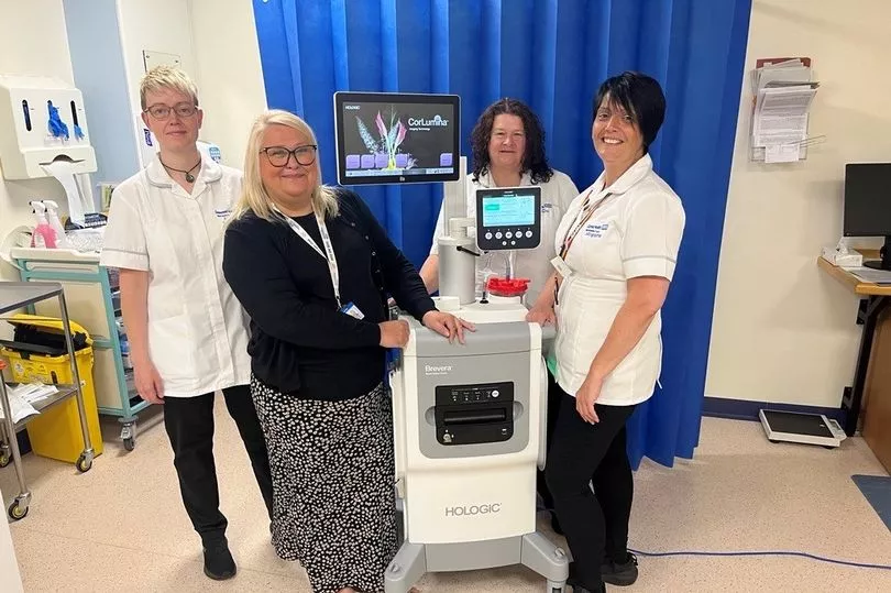 Breast screening team with new unit