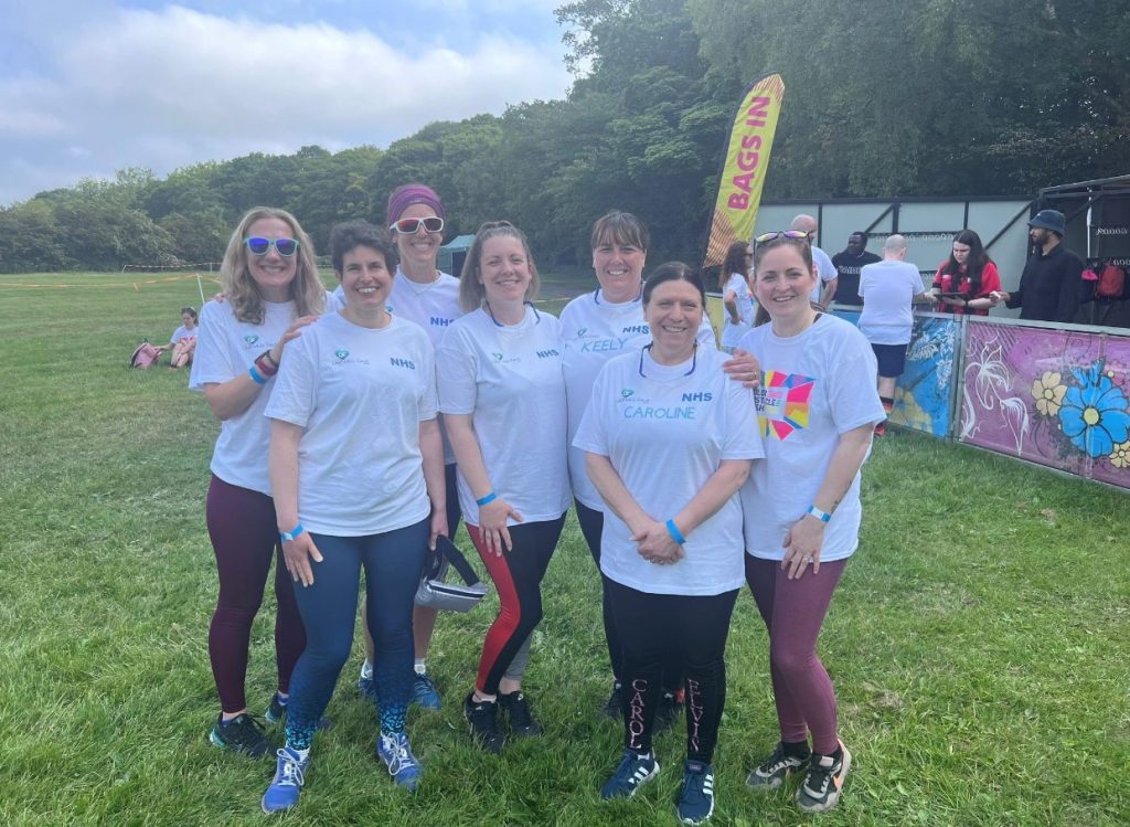 a group picture of the St Bedes team at the 2023 Colour Run event.