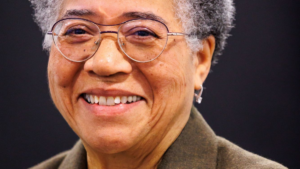 Close up head shot of Professor Dame Elizabeth Anionwu