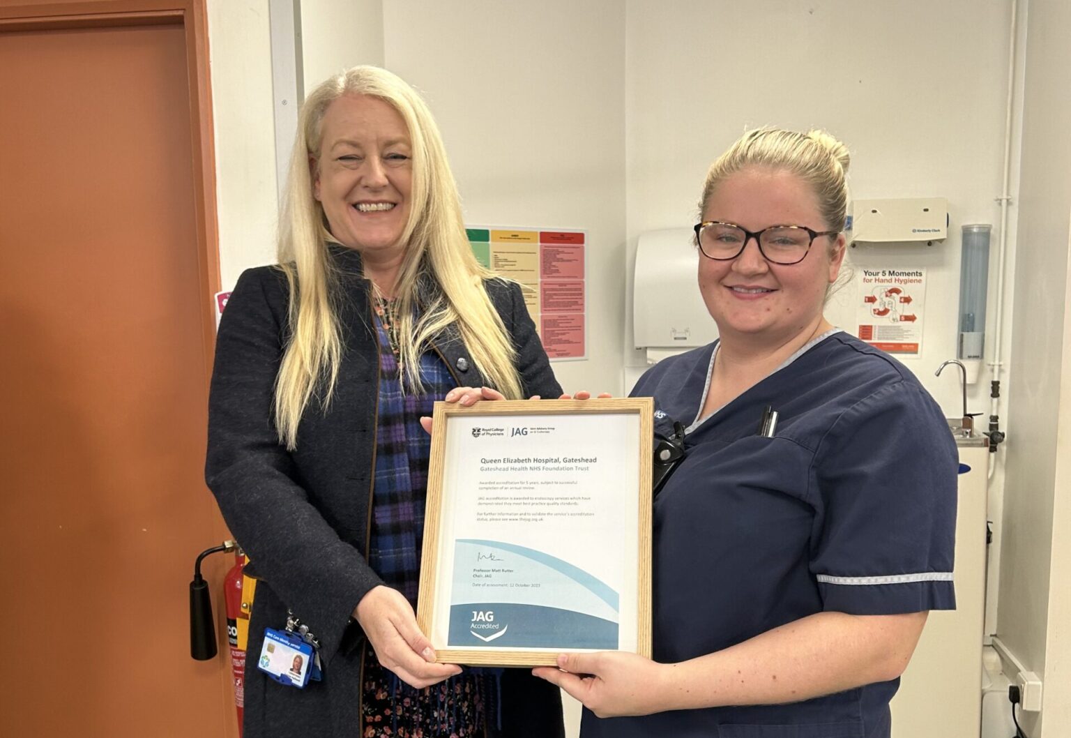 Gateshead Health endoscopy team receive JAG accreditation for five