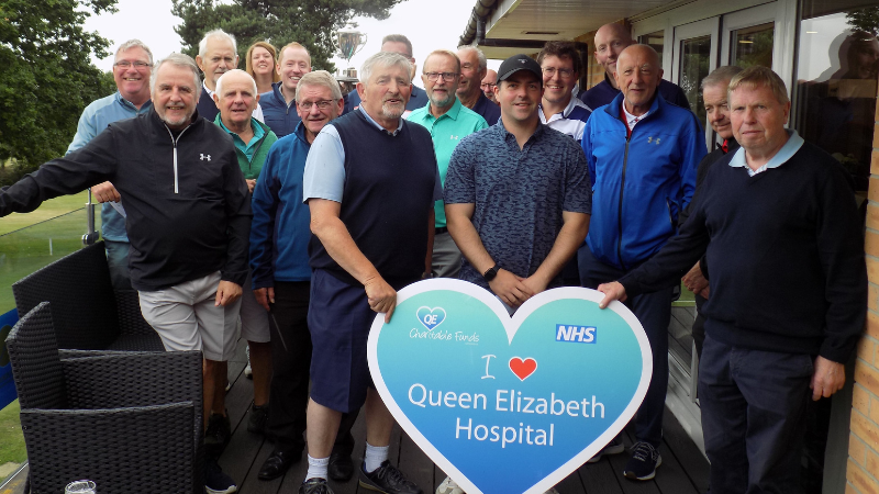 Picture of people having completed the golf day for the charity