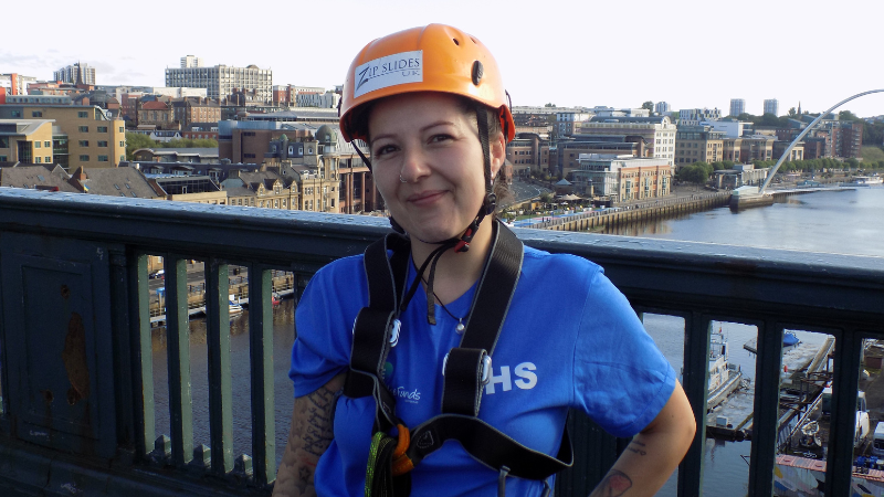 Picture of Aimee Day who completed the charity zipline