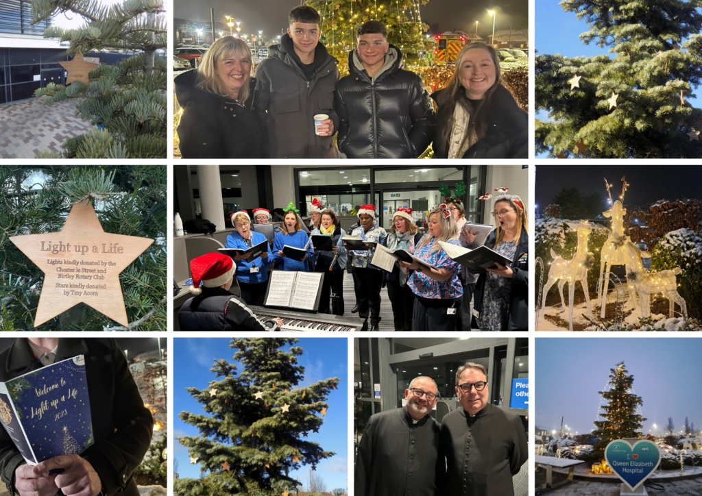 A photo collage of photographs taken from the Light Up A Life event 2024.