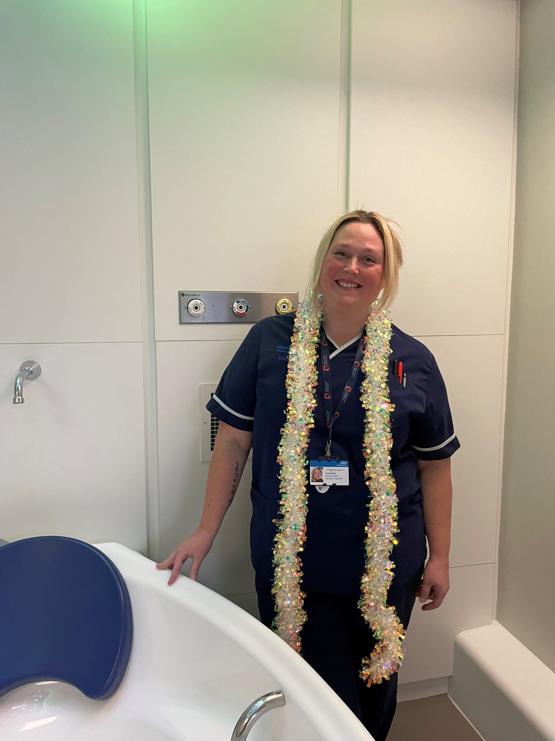 Midwife with a birthing pool