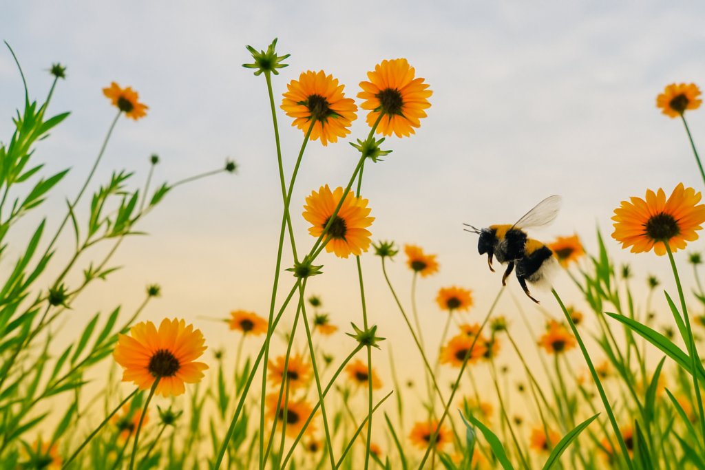 Wildflowers with a bee