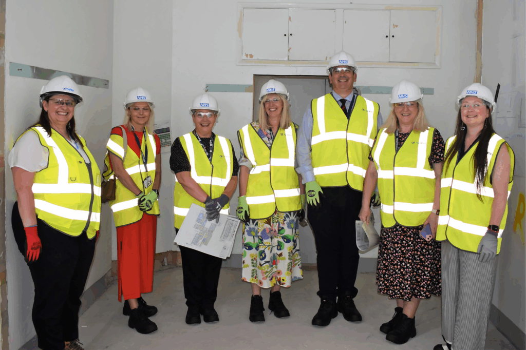 group in high vis on a building site