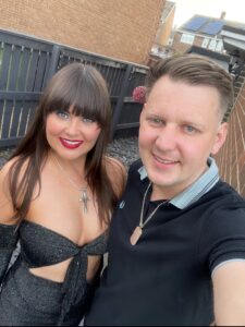 "selfie" photo of Jamie Husband and Fiancée Jade.