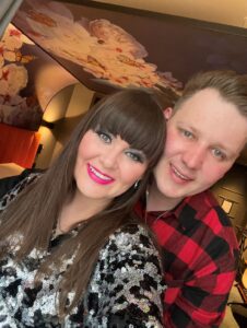 "selfie" photo of Jamie Husband and Fiancée Jade.