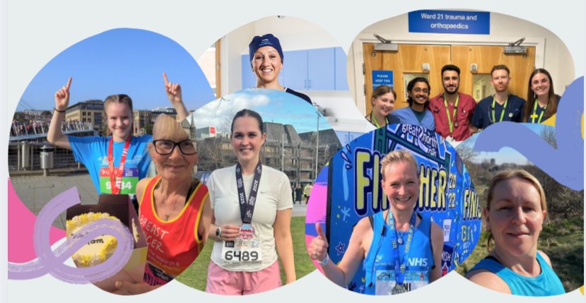 A montage of photos of people who are running the Great North Run to raise money for the charity