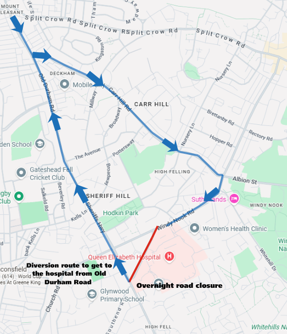 Important overnight access changes at Queen Elizabeth Hospital: 22 to 26 July 2026
If you need to visit the Queen Elizabeth Hospital overnight between Wednesday 22 July and Sunday 26 July 2026, please be aware of planned road works that will affect how you access the hospital grounds.
