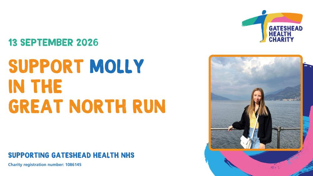 Molly's running in loving memory of her nana, Pat Stephenson, a much loved fundraiser and lifelong supporter of Gateshead Health Charity and the QE Hospital.