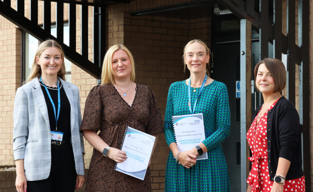 Image of four women who have signed the MOU with Derwentside College