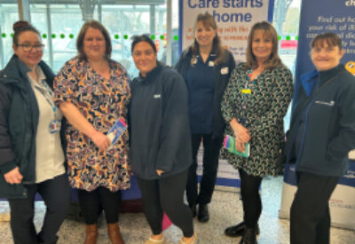 From left to right: Joanne Bruce - South Tyneside Health Collaboration, Emma Golightly - Health Improvement Practitioner at Gateshead Health, Courtney Price - South Tyneside Health Collaboration, Elspeth Dawson - Cancer Research UK, Julie Thomas - Health Improvement Practitioner at Gateshead Health and Kelly Lundell - Targeted Lung Health Check Programme