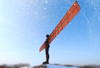 angel of the north snow scene