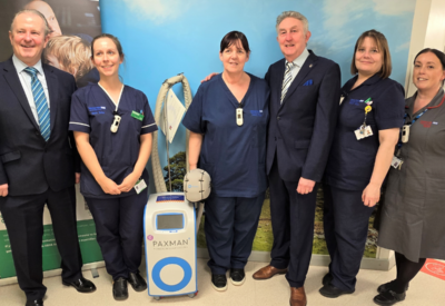 (left) Paul Winship with Sam Yellowlees, Chemotherapy Services Manager