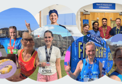 A montage of photos of people who are running the Great North Run to raise money for the charity