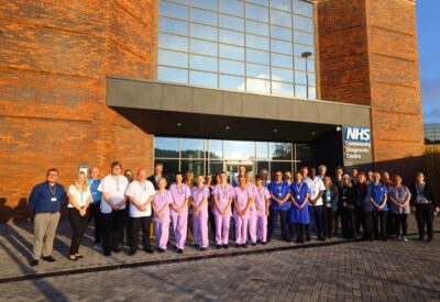 Staff outside Community Diagnostic Centre