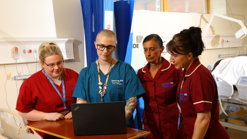 A range of Gateshead Health staff working together