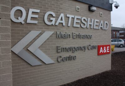 QE Gateshead main entrance into the emergency care centre